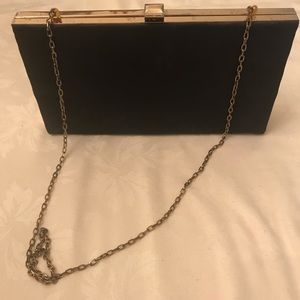 Vintage Black purse with gold trim (mlb)